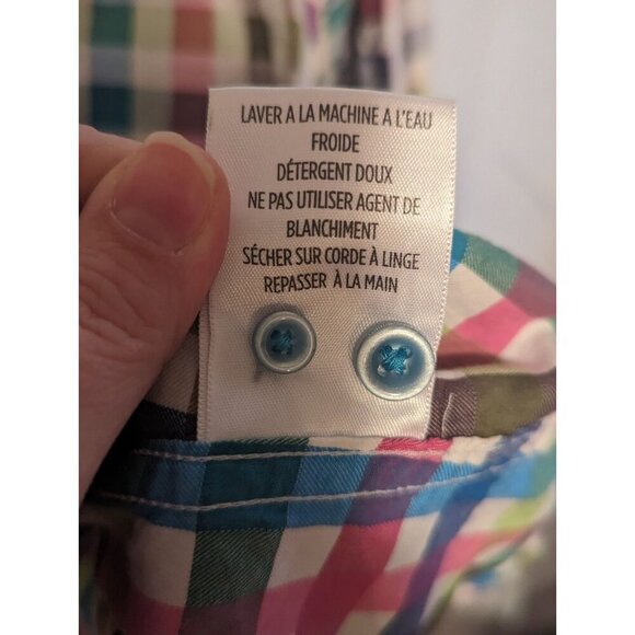 Mens Shirt Long Sleeve Flip Cuff Squares Robert Graham Button Down Shirt Size L - Picture 8 of 15